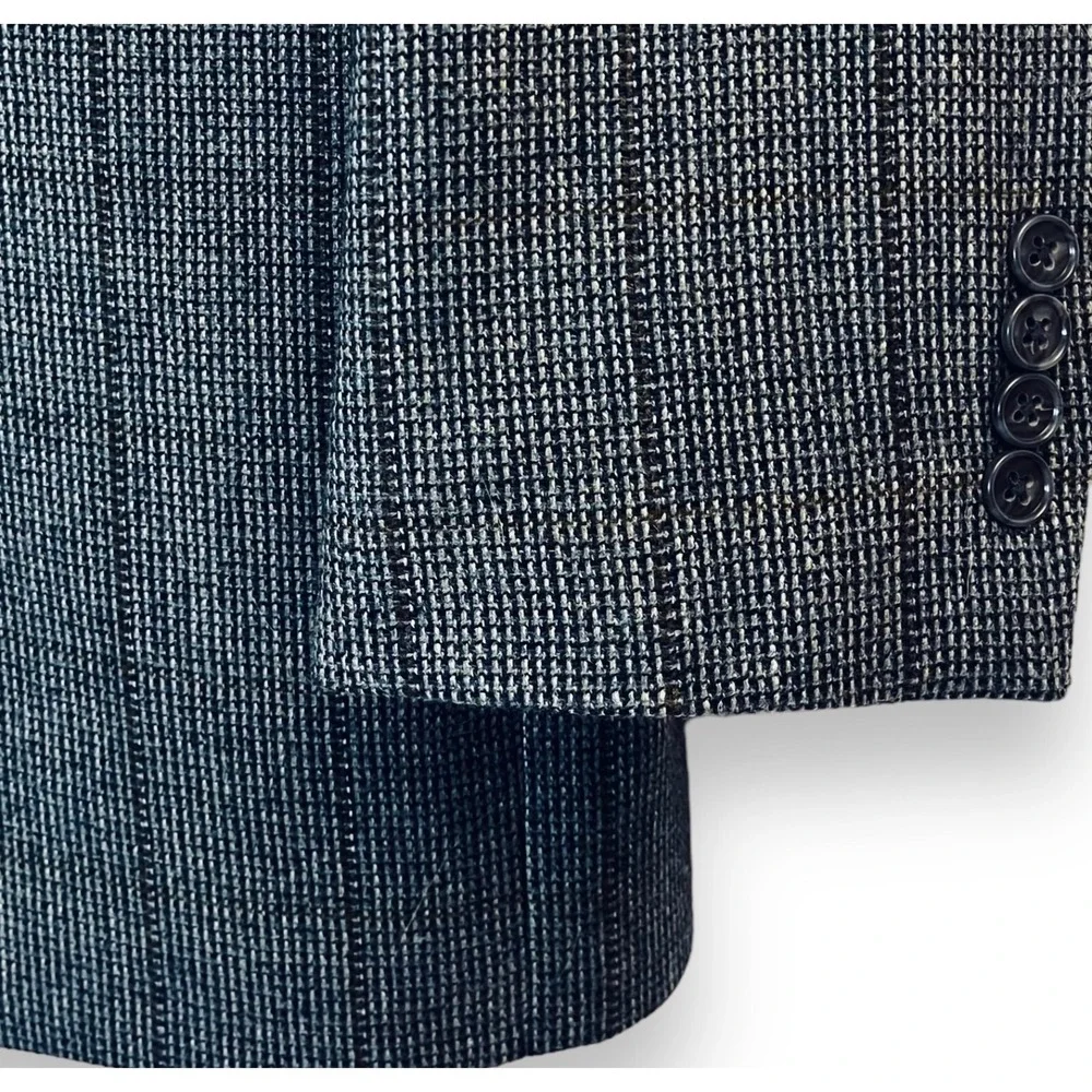 Lauren Ralph Lauren Men Wool Blazer 40R Sport Coat 3 Button‎ Windowpane Gray